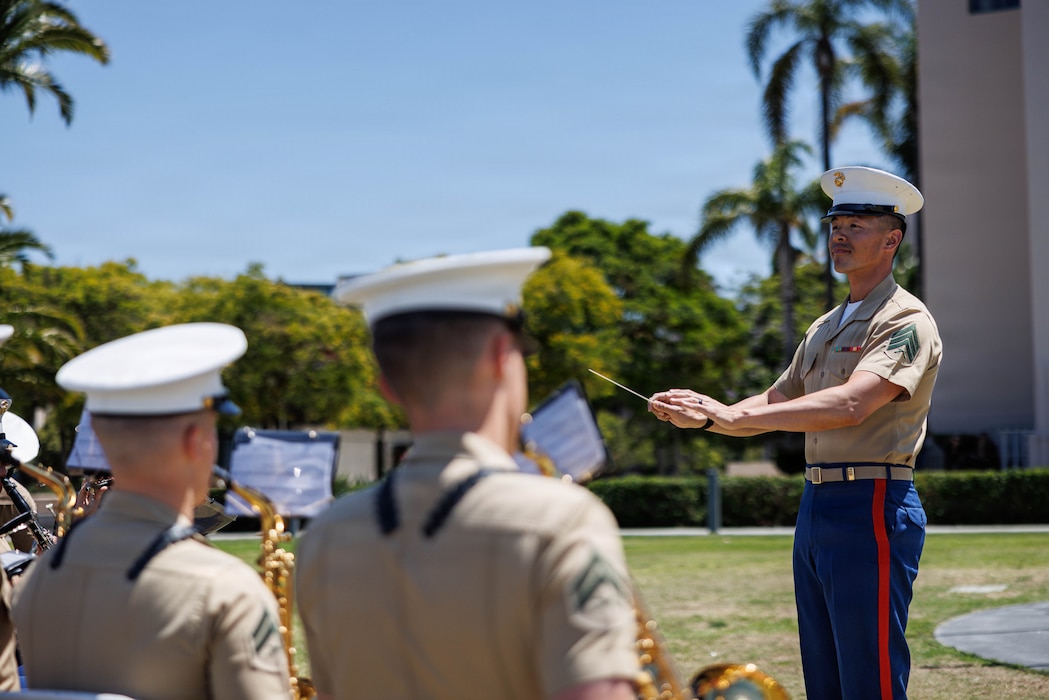 U.S. Marines with Marine Band San Diego, Marine Corps Recruit Depot San Diego, Western Recruiting Region, perform at the San Diego County Law Enforcement Memorial Ceremony in San Diego, California, May 6, 2026. Marine Band San Diego’s performance at the San Diego County Law Enforcement Memorial Ceremony honored fallen law enforcement officers, reinforced commitment between military and local agencies, and paid tribute to the sacrifices made to the San Diego community. (U.S. Marine Corps photo by Lance Cpl. Kevin Alonso)