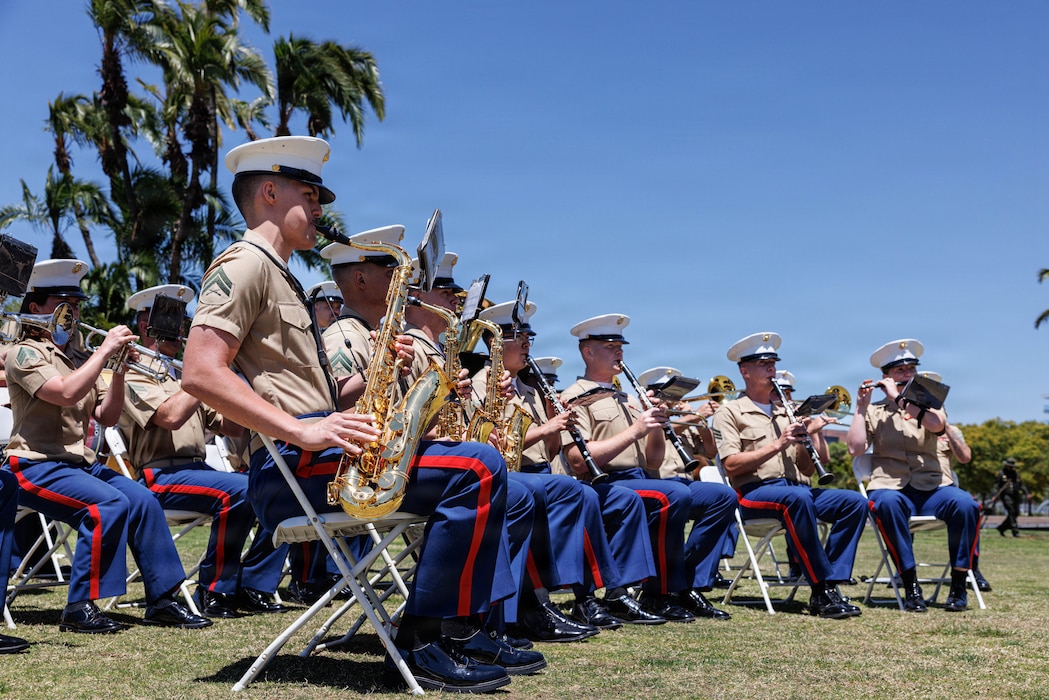 U.S. Marines with Marine Band San Diego, Marine Corps Recruit Depot San Diego, Western Recruiting Region, perform at the San Diego County Law Enforcement Memorial Ceremony in San Diego, California, May 6, 2026. Marine Band San Diego’s performance at the San Diego County Law Enforcement Memorial Ceremony honored fallen law enforcement officers, reinforced commitment between military and local agencies, and paid tribute to the sacrifices made to the San Diego community. (U.S. Marine Corps photo by Lance Cpl. Kevin Alonso)