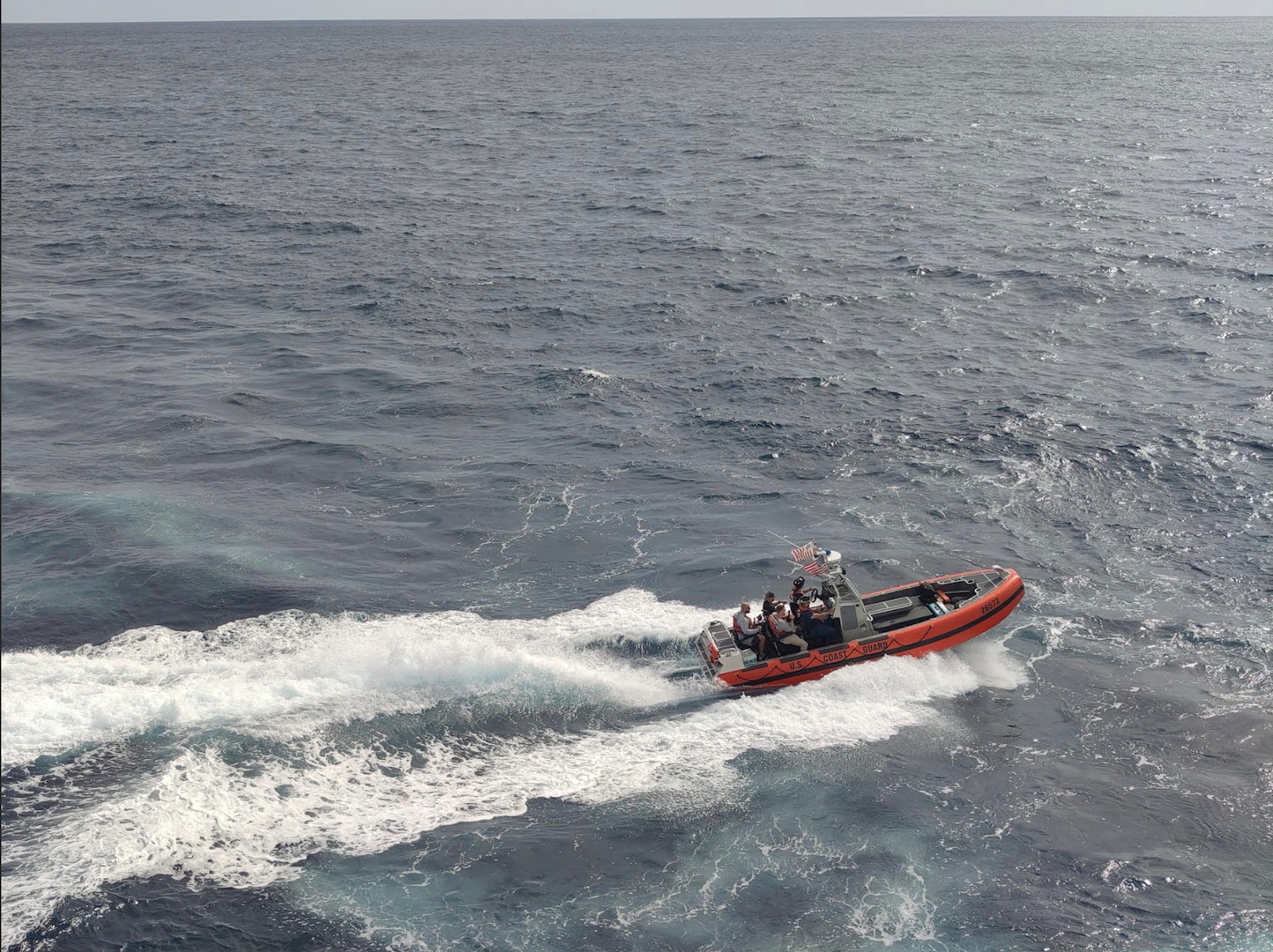 A USCGC Margaret Norvell (WPC-1105) boat crew and CGIS Investigators search for a missing person during a CGIS investigation in the Bahamas, Jun. 2, 2026. Search operations employed a range of specialized capabilities, including divers, remotely operated underwater vehicles, unmanned aerial systems, and a cadaver dog to thoroughly examine newly identified areas of interest. (U.S. Coast Guard courtesy photo)