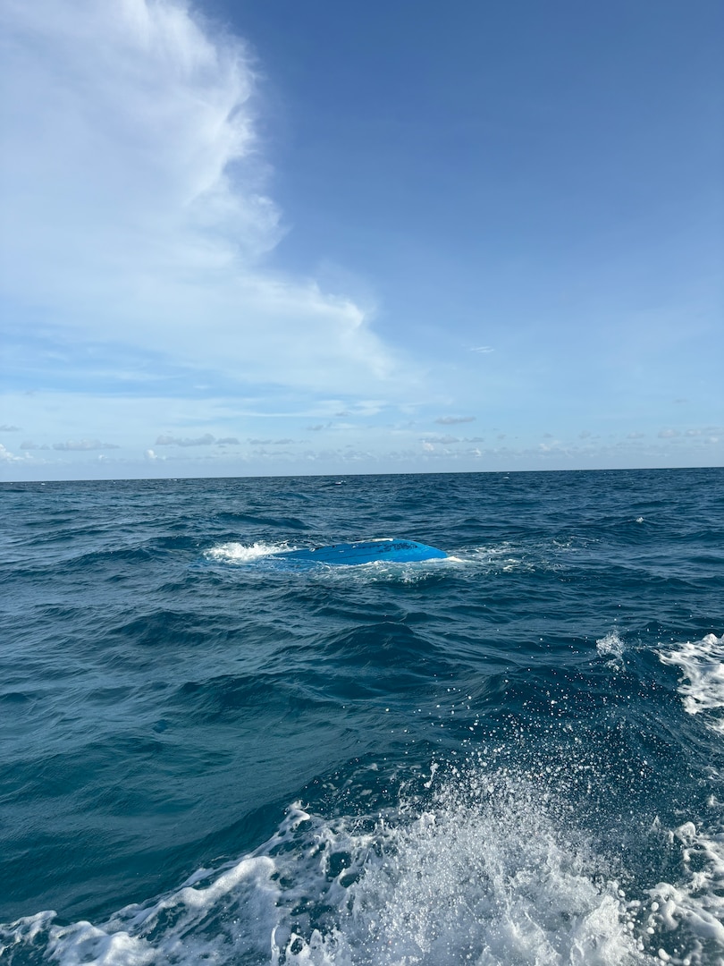 A Coast Guard Station Marathon boat crew rescued three boaters after their vessel capsized approximately 5 miles south of Little Palm Island in Little Torch Key, Florida, June 8, 2026. The boat crew transported the three boaters to Bahia Honda State Park with no injuries reported. (U.S. Coast Guard photo)