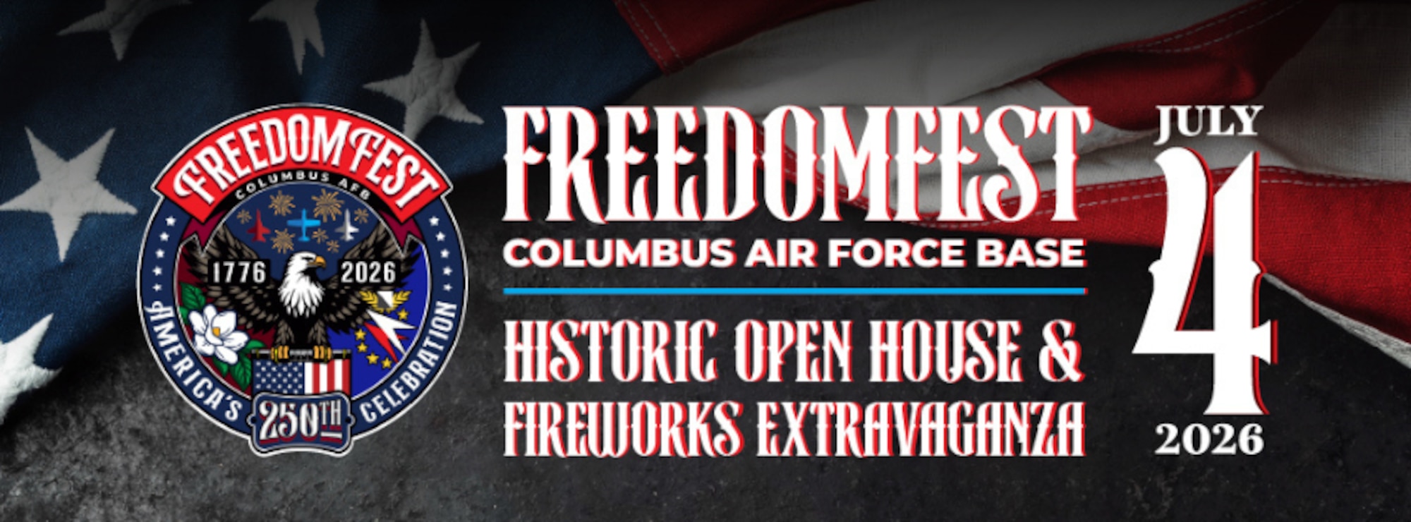 Freedom Fest 2026 celebration graphic.