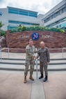 Lt. Gen. Joel Vowell, U.S. Army Pacific (USARPAC) deputy commanding general, greeted the Indian Army Lt. Gen. Rajiv Ghai, Deputy Chief of Army Staff for Strategy, left, at the Command and Control Facility, United States Army Pacific Headquarters, Fort Shafter, Hawaii, June 5, 2026.