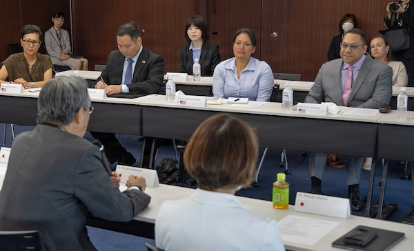 KAMAKURA, Japan (May 18, 2026) Dr. Shuzo Kobayashi, president and CEO of Shonan Kamakura General Hospital, addresses leaders from U.S. Naval Hospital (USNH) Yokosuka during a meeting. The engagement focused on healthcare coordination, regional medical collaboration and strengthening professional relationships between USNH Yokosuka and host-nation healthcare partners. (U.S. Navy photo by Daniel Taylor/U.S. Naval Hospital Yokosuka)
