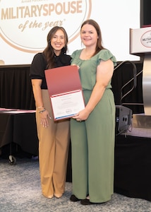 Recipient winning an award.