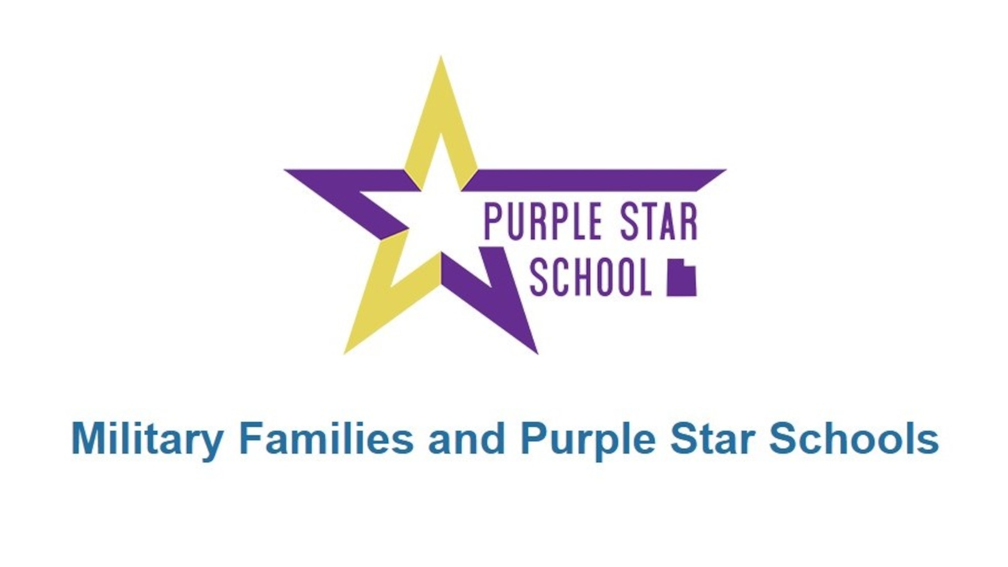 Graphic of the Purple Star Schools logo featuring a purple star alongside the text "Military Families" and "Purple Star Schools."