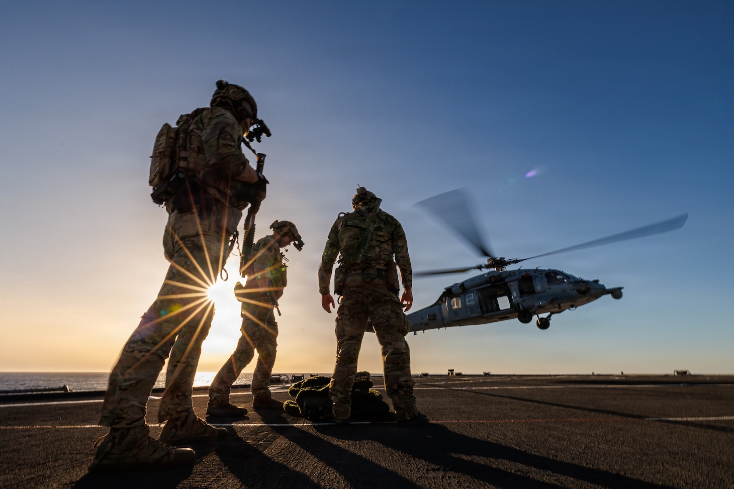 U.S. East Coast-based Naval Special Warfare Operators (SEALs) conduct Maritime Interdiction Operation training aboard the Blue Ridge-class command and control ship USS Mount Whitney (LCC 20) in the Atlantic Ocean, May 20, 2026.