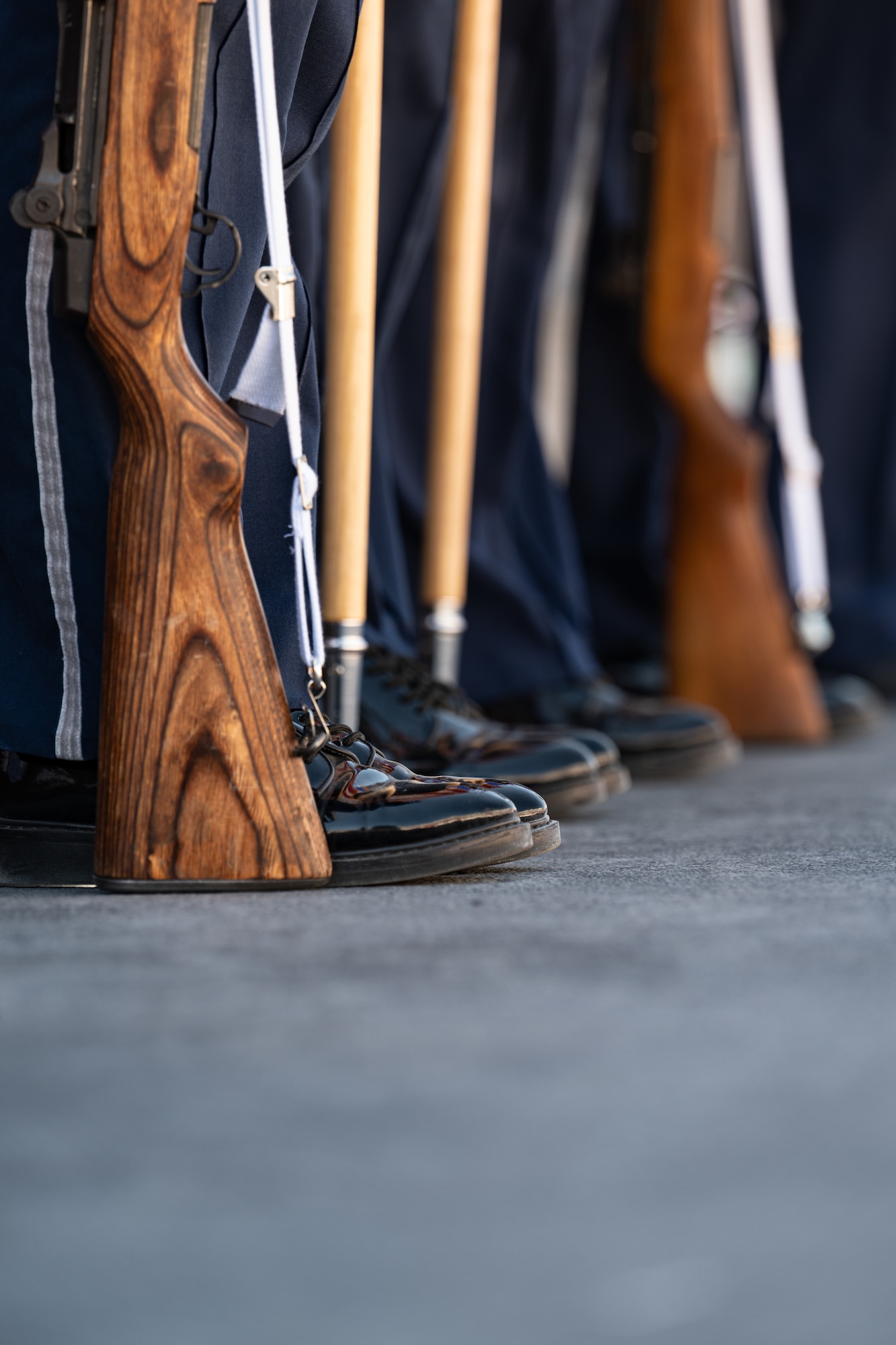 Members of the 436th Airlift Wing Honor Guard stand at attention in preparation for the playing of the national anthem at the Dover Motor Speedway in Dover, Delaware, May 16, 2026.
