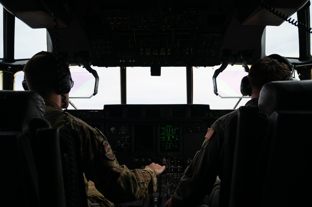 Pilots assigned to the 317th Airlift Wing fly a C-130J Super Hercules during an incentive flight at Dyess Air Force Base, Texas, May 29, 2026.