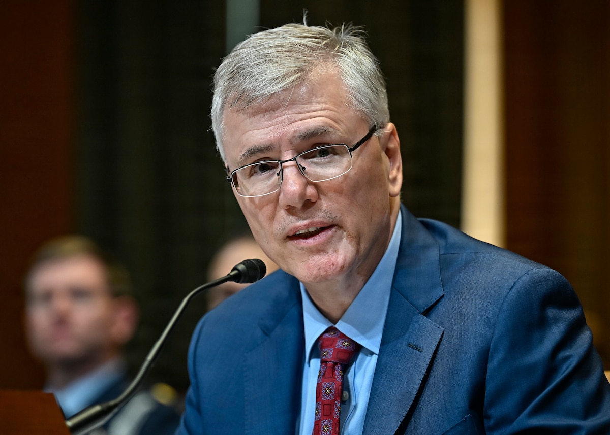 Secretary of the Air Force Troy Meink testifies during a budget hearing before the Senate Appropriations Defense Subcommittee on Capitol Hill in Washington, D.C., June 9, 2026. (U.S. Air Force photo by Eric Dietrich)