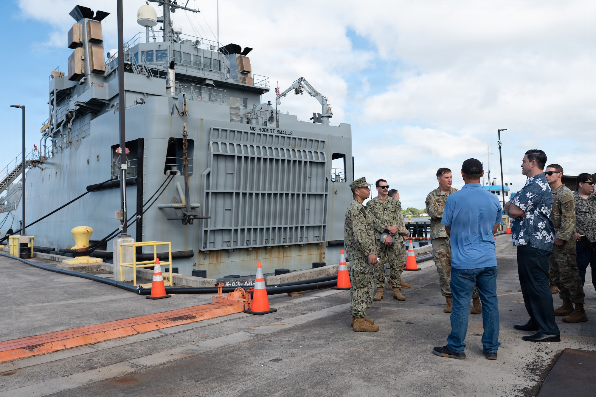 The Honorable Michael Borders, U.S. Assistant Secretary of the Air Force for Energy, Installations and Environment, tours facilities at Joint Base Pearl Harbor-Hickam.