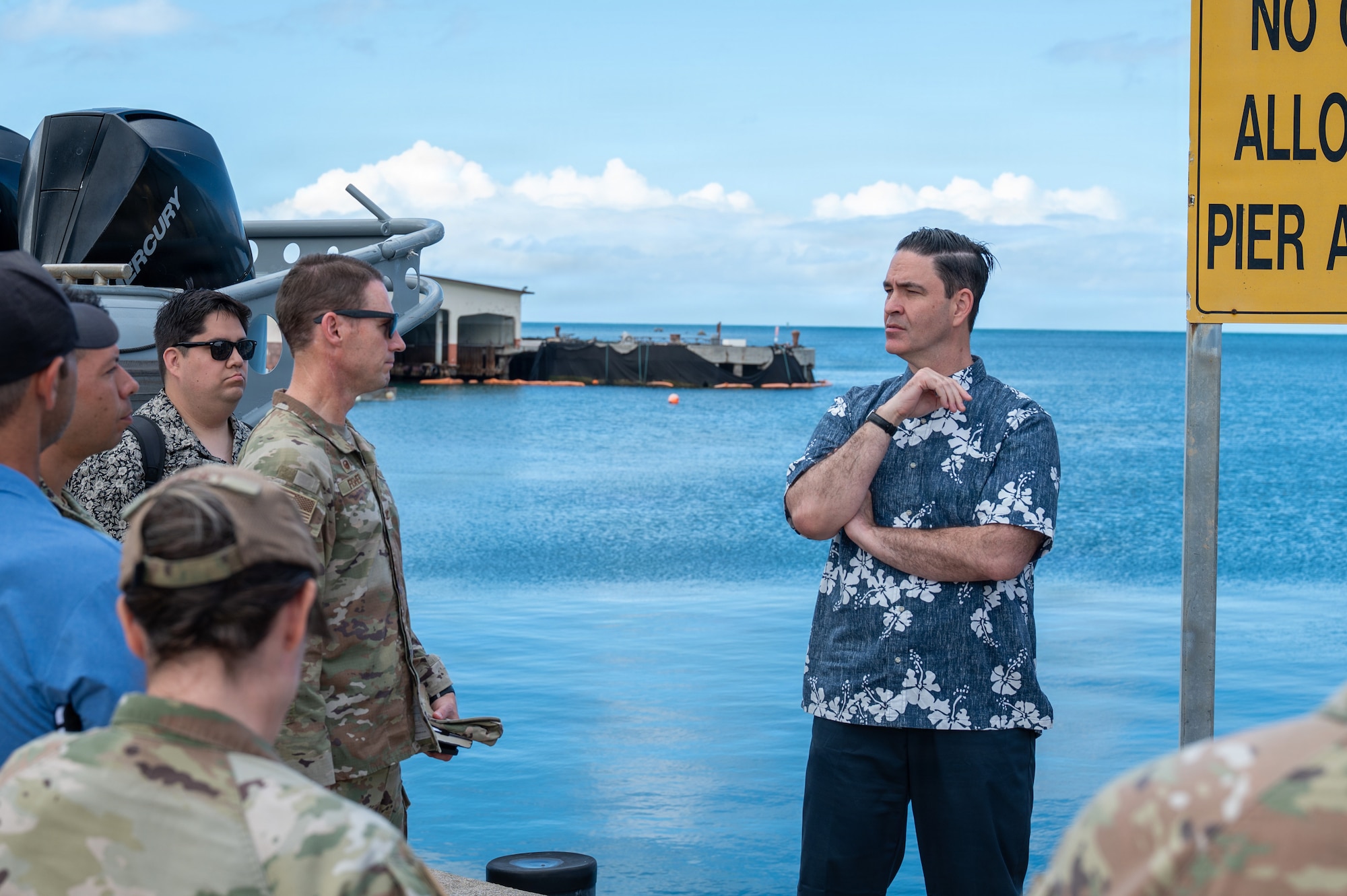The Honorable Michael Borders, U.S. Assistant Secretary of the Air Force for Energy, Installations and Environment, tours facilities at Joint Base Pearl Harbor-Hickam.