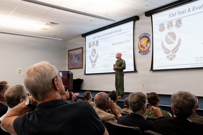 Man giving a briefing
