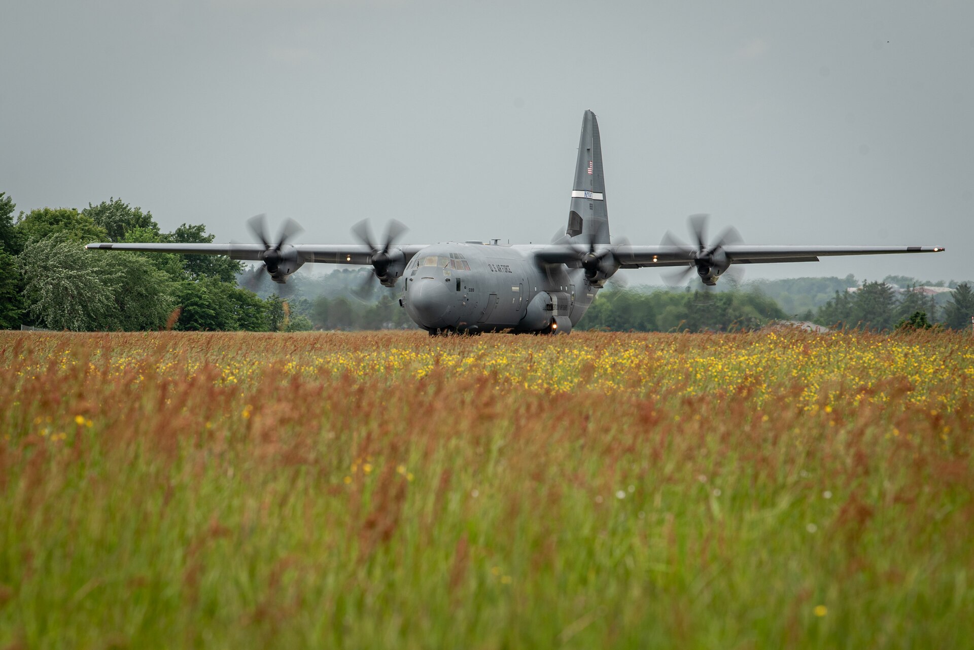 A U.S. Air Force C-130J Super Hercules aircraft assigned to the 123rd Airlift Wing, Kentucky Air National Guard, lands at Sindal Airport in Sindal, Denmark, June 3, 2026. The 123rd AW is providing tactical airlift support to NATO Allies throughout the month of June in support of Ramstein Flag 2026, an Allied Air Command large-scale, air-focused, multi-location and joint operating area exercise with 18 participating nations and more than 200 aircraft. (U.S. Air National Guard photo by Master Sgt. Joshua Horton)