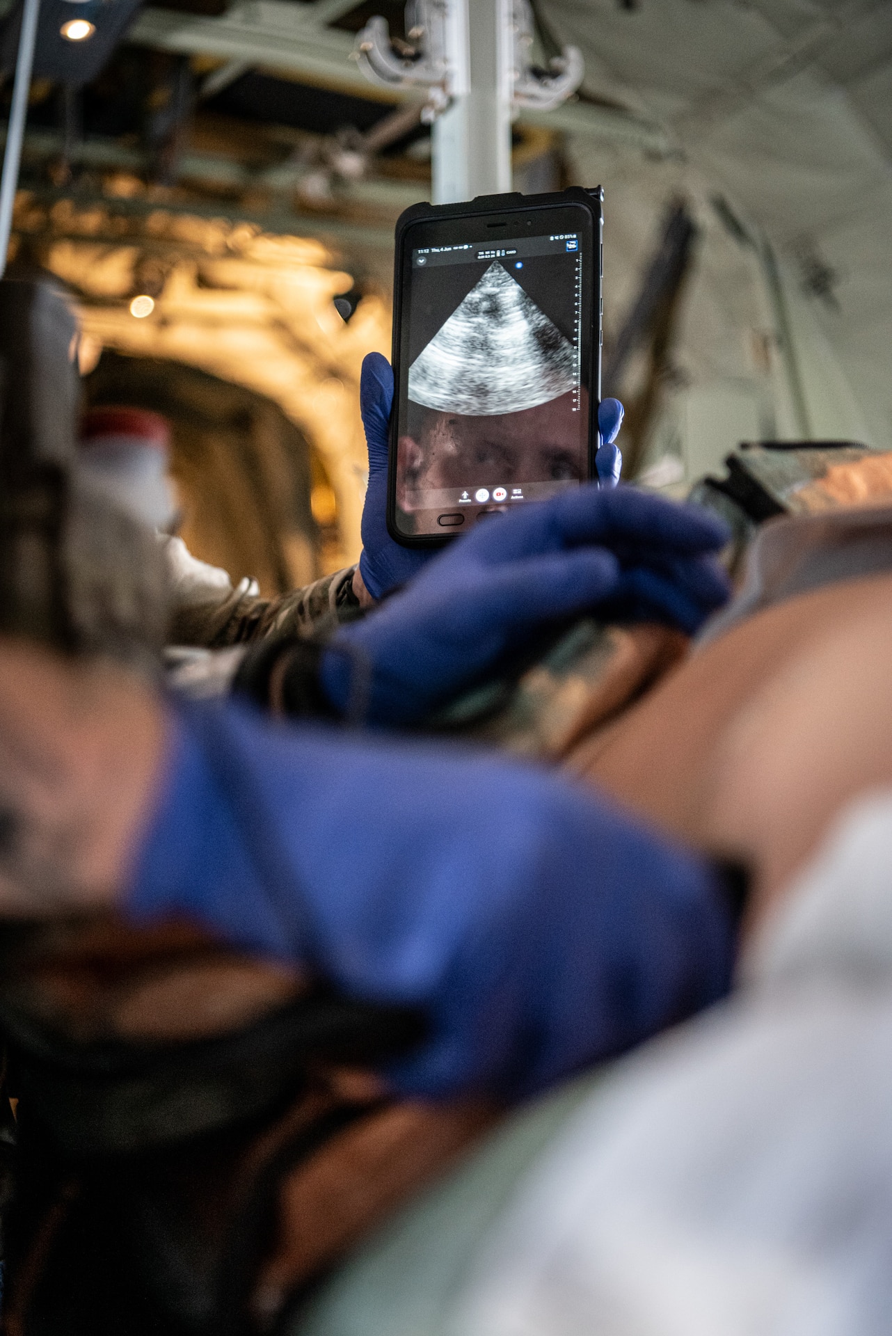 Members of the Danish Armed Forces conduct medical training aboard a U.S. Air Force C-130J Super Hercules aircraft assigned to the 123rd Airlift Wing, Kentucky Air National Guard, while flying over Denmark on June 4, 2026. The 123rd AW is providing tactical airlift support to NATO Allies throughout the month of June as part of Ramstein Flag 2026, an Allied Air Command large-scale, air-focused, multi-location and joint operating area exercise that kicks off June 8 with 18 participating nations and more than 200 aircraft. (U.S. Air National Guard photo by Master Sgt. Joshua Horton)