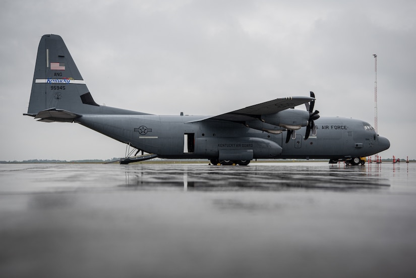 A U.S. Air Force C-130J Super Hercules aircraft assigned to the 123rd Airlift Wing, Kentucky Air National Guard, awaits its next sortie at Karup Air Base, Denmark, June 3, 2026. The 123rd AW is providing tactical airlift support to NATO Allies throughout the month of June in support of Ramstein Flag 2026, an Allied Air Command large-scale, air-focused, multi-location and joint operating area exercise with 18 participating nations and more than 200 aircraft. (U.S. Air National Guard photo by Master Sgt. Joshua Horton)