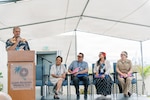 Agana Heights, Guam (May 11, 2026) — Eric Plinske, Guam Regional Medical City (GRMC) chief business officer, speaks at the opening ceremony of Guam’s Hospital Week 2026. On hand for the ceremony was the Honorable Lou Leon Guerrero, governor of Guam; Dr. Alexander  “Beau” Wielaard, GRMC chief executive officer; Dr. Joleen Aguon, Guam Memorial Hospital Authority chief executive officer; and Capt. Jamie Fitch, U.S. Naval Hospital (USNH) acting commanding officer. Plinske recognized the contributions of healthcare professionals and Guam’s hospitals while reinforcing USNH Guam’s commitment to medical readiness, operational support and unified patient care across the Marianas.