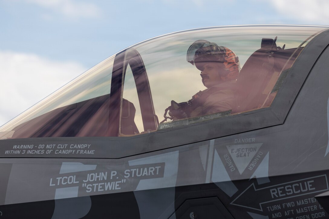 U.S. Marine Corps Capt. Samuel Grant, from Delaware, an F-35B Lightning II pilot, with Marine Fighter Attack Squadron (VMFA) 224, Marine Aircraft Group 31, 2nd Marine Aircraft Wing, taxis on a flight line during exercise Ramstein Flag 2026 at Rovaniemi Air Base, Finland, June 5, 2026. The F-35 serves as a versatile asset in support of expeditionary and rapid deployment operations, displaying U.S. capabilities in support of NATO allies. RAFL26 is NATO’s premier multi-domain tactical exercise involving 19 nations and over 15 operational locations. The exercise provides realistic combat scenarios in complex environments and is designed to enhance the Alliance’s deterrence and collective defense.  (U.S. Marine Corps photo by Lance Cpl. Perri Wood)