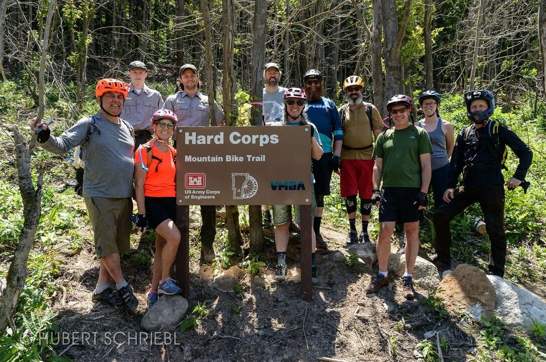 Opening of the hard Corps downhill mountain bike trail that was developed and mainainted through a partnershiop with JAMBA and USACE.
