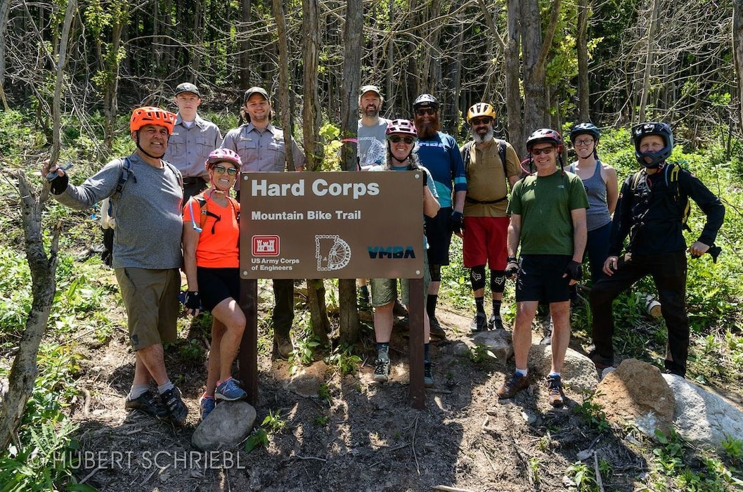Opening of the hard Corps downhill mountain bike trail that was developed and mainainted through a partnershiop with JAMBA and USACE.