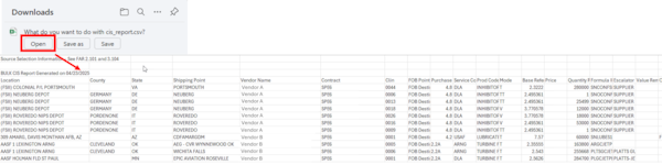 Example of Downloaded Excel Spreadsheet