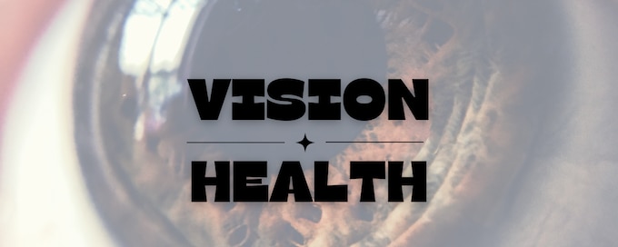 Image of an eye with the text vision health