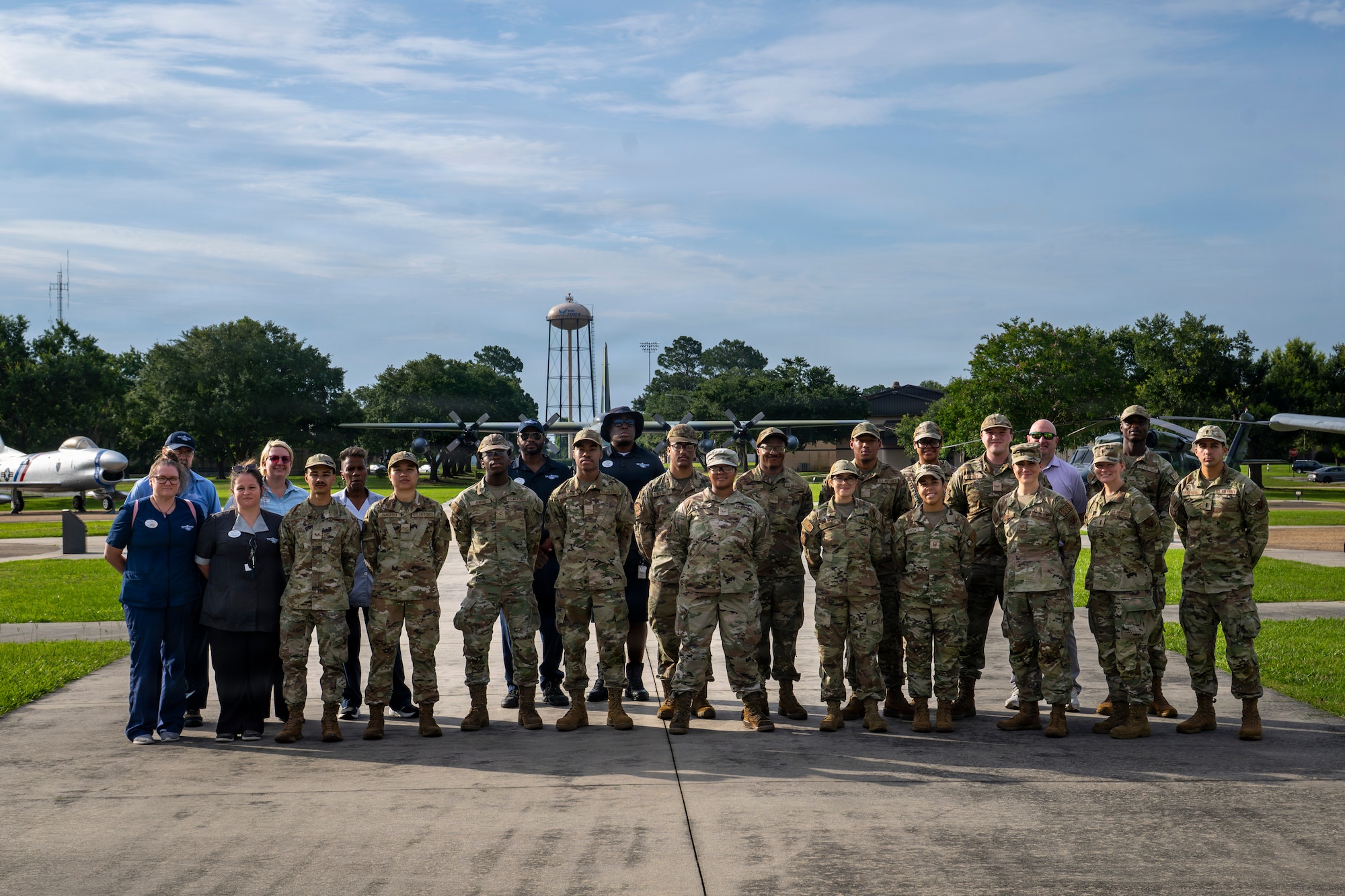 A group photo at the Moody air park.