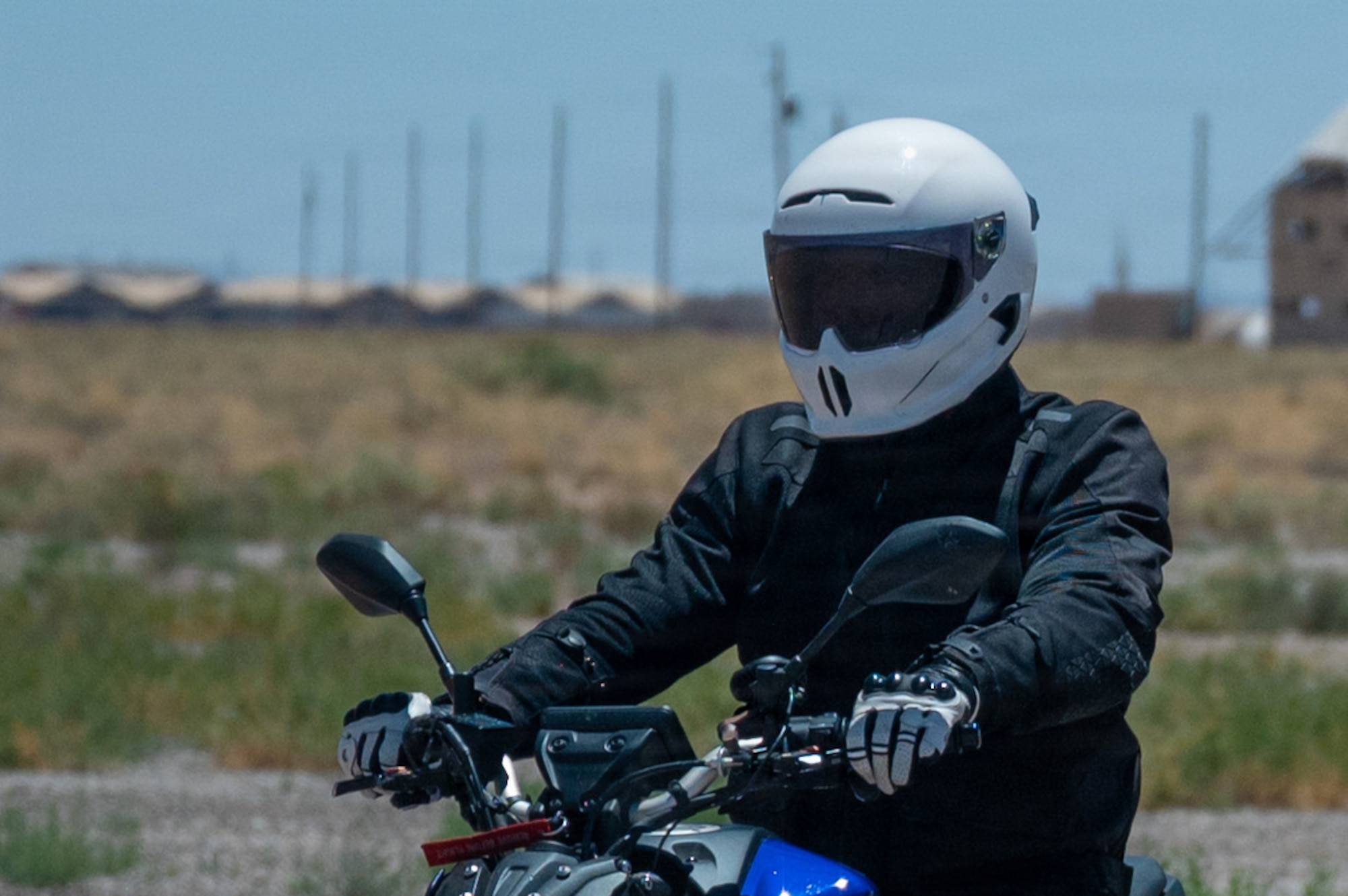 U.S. Air Force Tech. Sgt. Daniel Muñoz, 49th Wing weapons safety manager, prepares for an exercise during the Rider Mentorship Program at Holloman Air Force Base, New Mexico, May 19, 2026