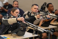 Team Army competitors participate in a precision air shooting training practice session at Joint Base San Antonio, Texas, June 9, 2026.