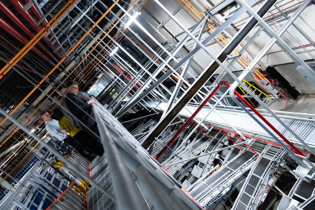 Man stands on scaffolding