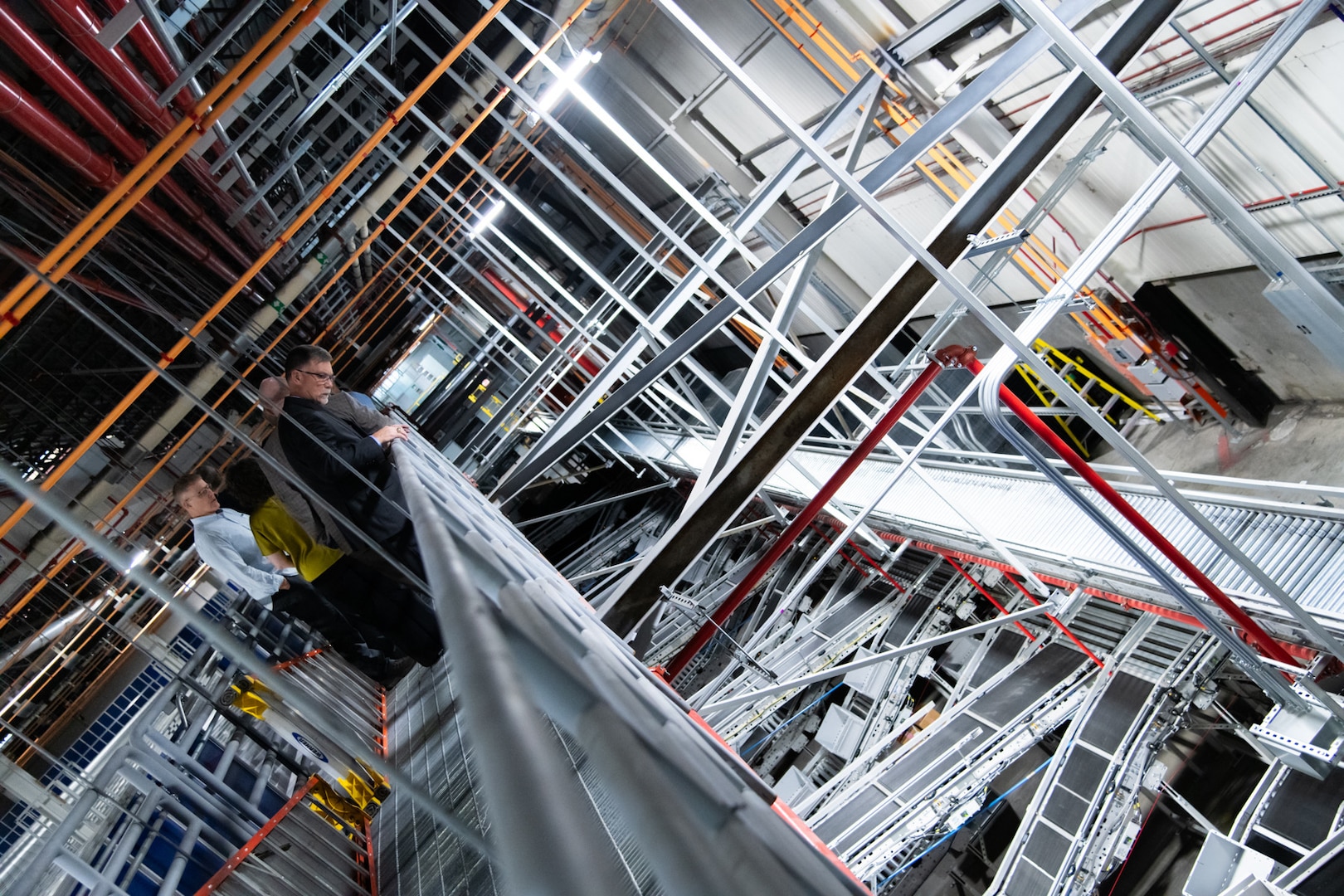 Man stands on scaffolding