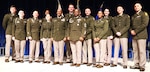 Maj. Gen. Rodney Boyd, The Adjutant General of Illinois and Commander of the Illinois National Guard, poses for a photograph with the Army’s 10 new second lieutenants after the Northern Illinois University’s Army ROTC Commissioning Ceremony.