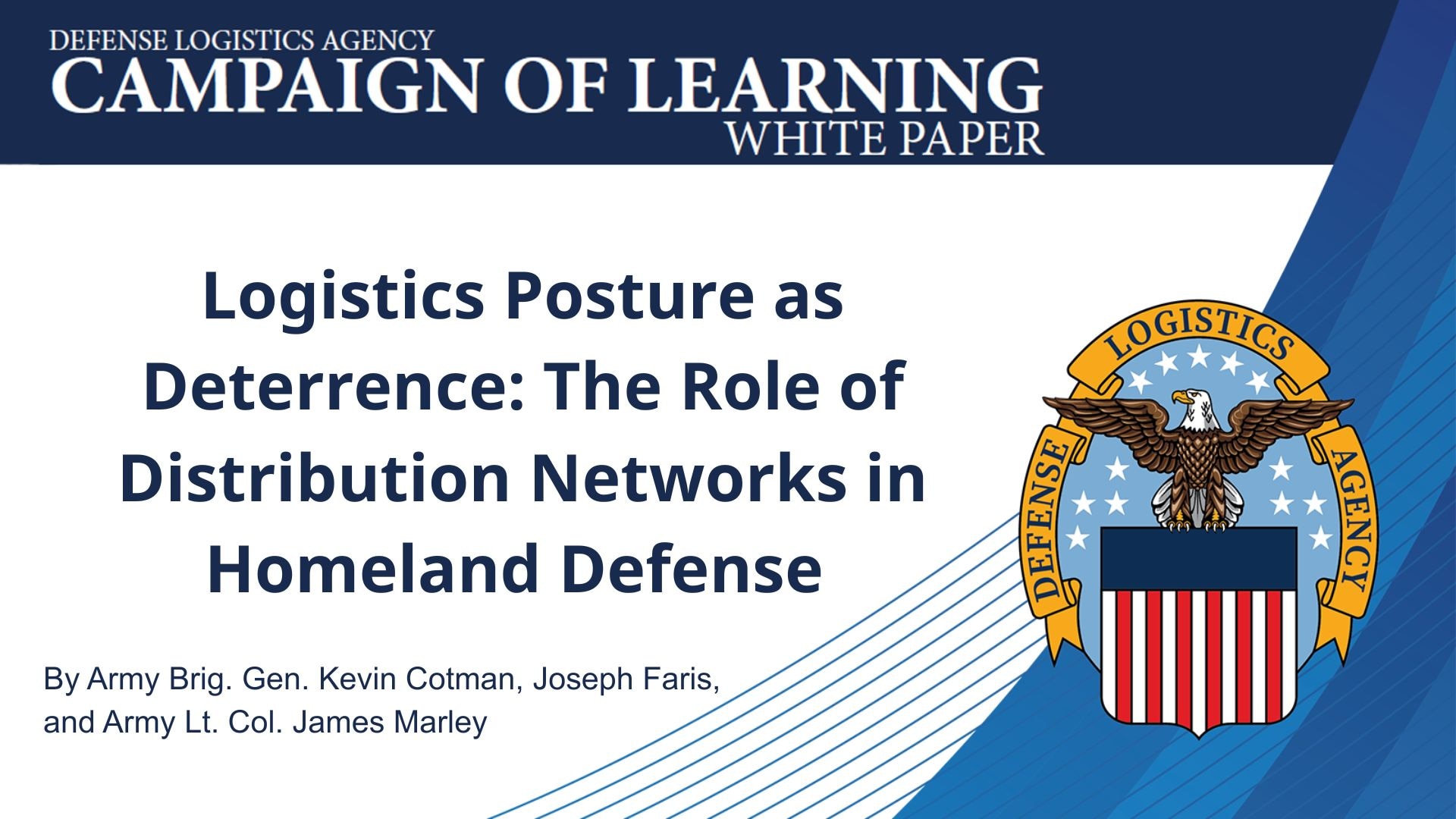 Graphic for the white paper "Logistics Posture as Deterrence: The Role of Distribution Networks in Homeland Defense."