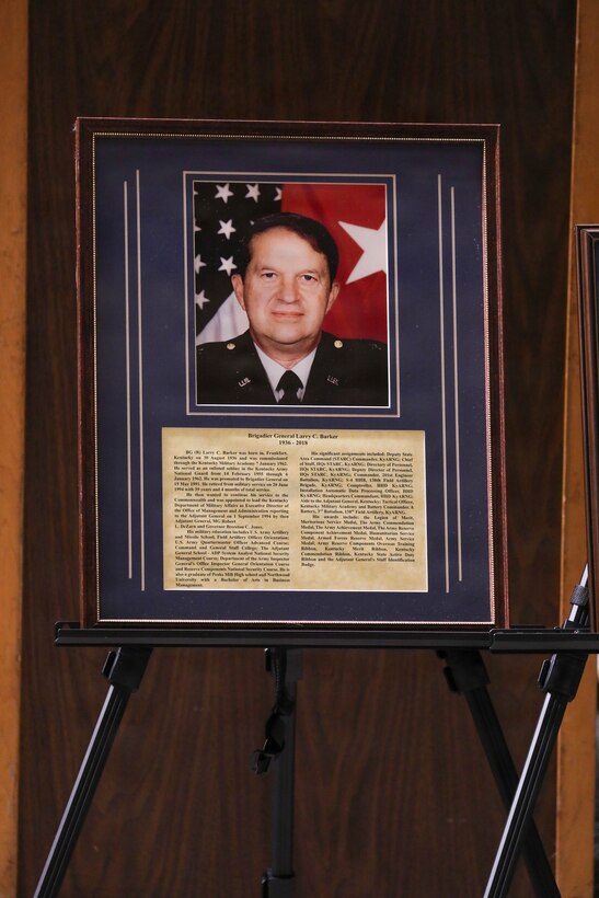 During the event, the auditorium adjacent to Wellman Armory was officially dedicated as the Brig. Gen. Larry C. Barker Auditorium, recognizing Barker’s decades of distinguished service and leadership within the Kentucky National Guard and the commonwealth.
