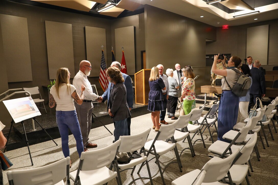 During the event, the auditorium adjacent to Wellman Armory was officially dedicated as the Brig. Gen. Larry C. Barker Auditorium, recognizing Barker’s decades of distinguished service and leadership within the Kentucky National Guard and the commonwealth.