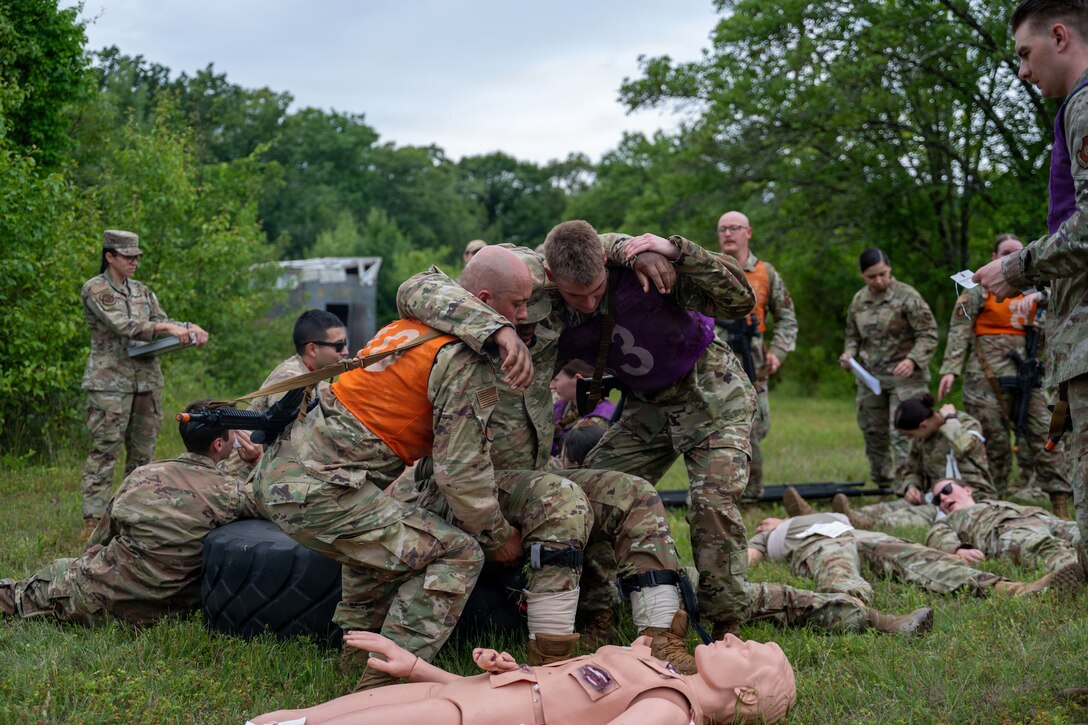 Photo of Airmen participating in a Warrior Challenge