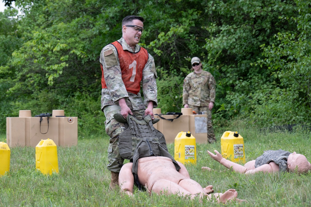 Photo of an Airman participating in a stress shoot