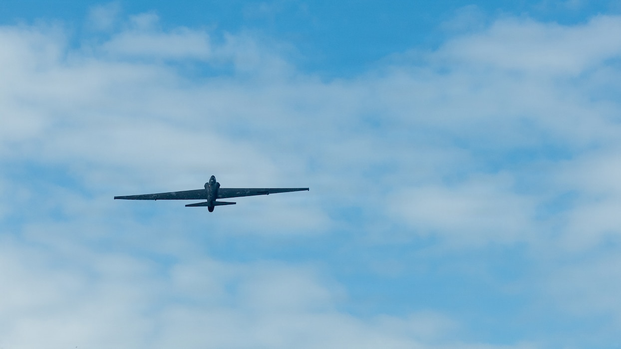 Aircraft flies over Travis AFB