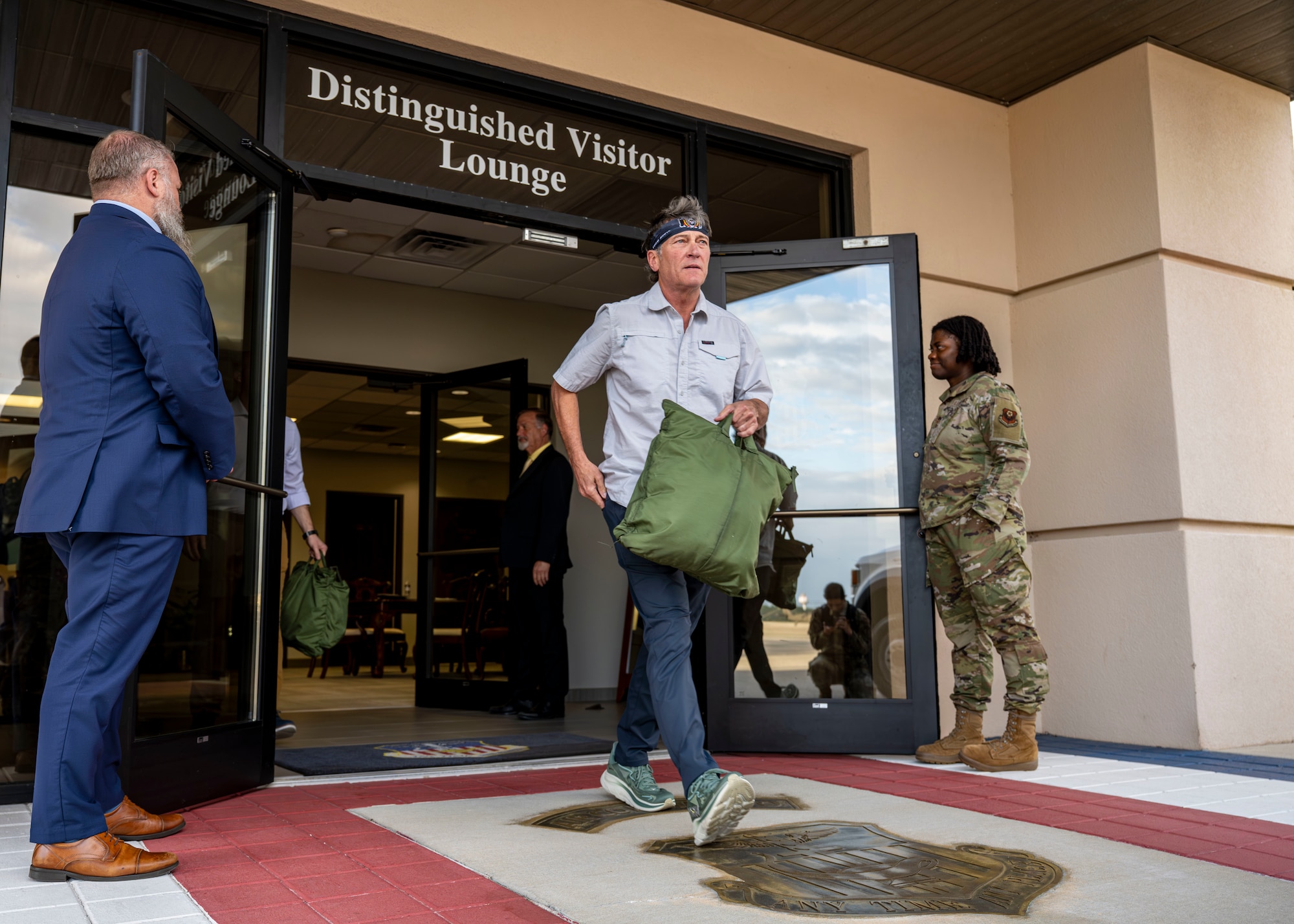 Rep. Ronny Jackson, Chairman of House Armed Services Subcommittee on Intelligence and Special Operations, walks to an AC-130J Ghostrider