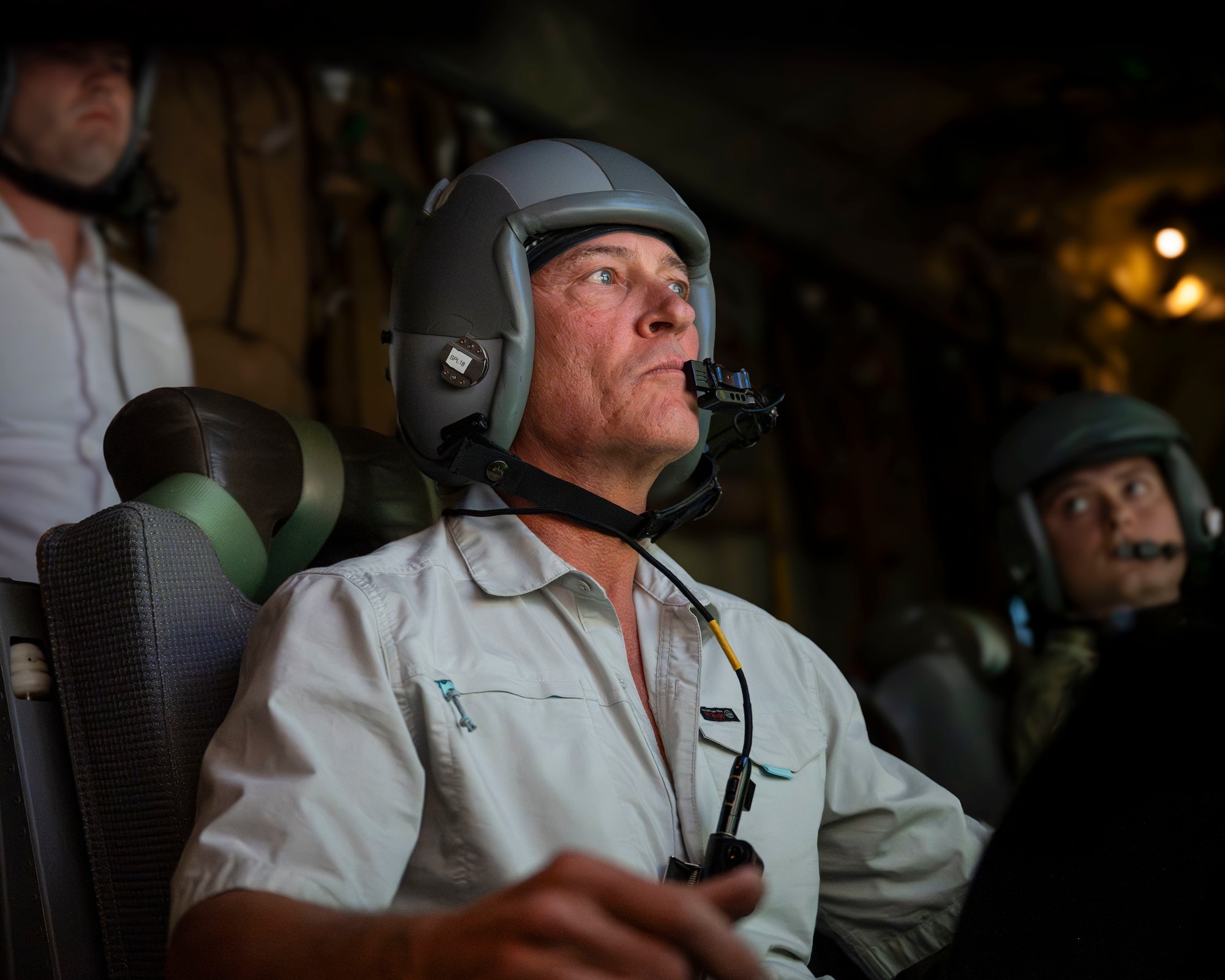 Rep. Ronny Jackson, Chairman of House Armed Services Subcommittee on Intelligence and Special Operations, operates a sensor aboard an AC-130J Ghostrider