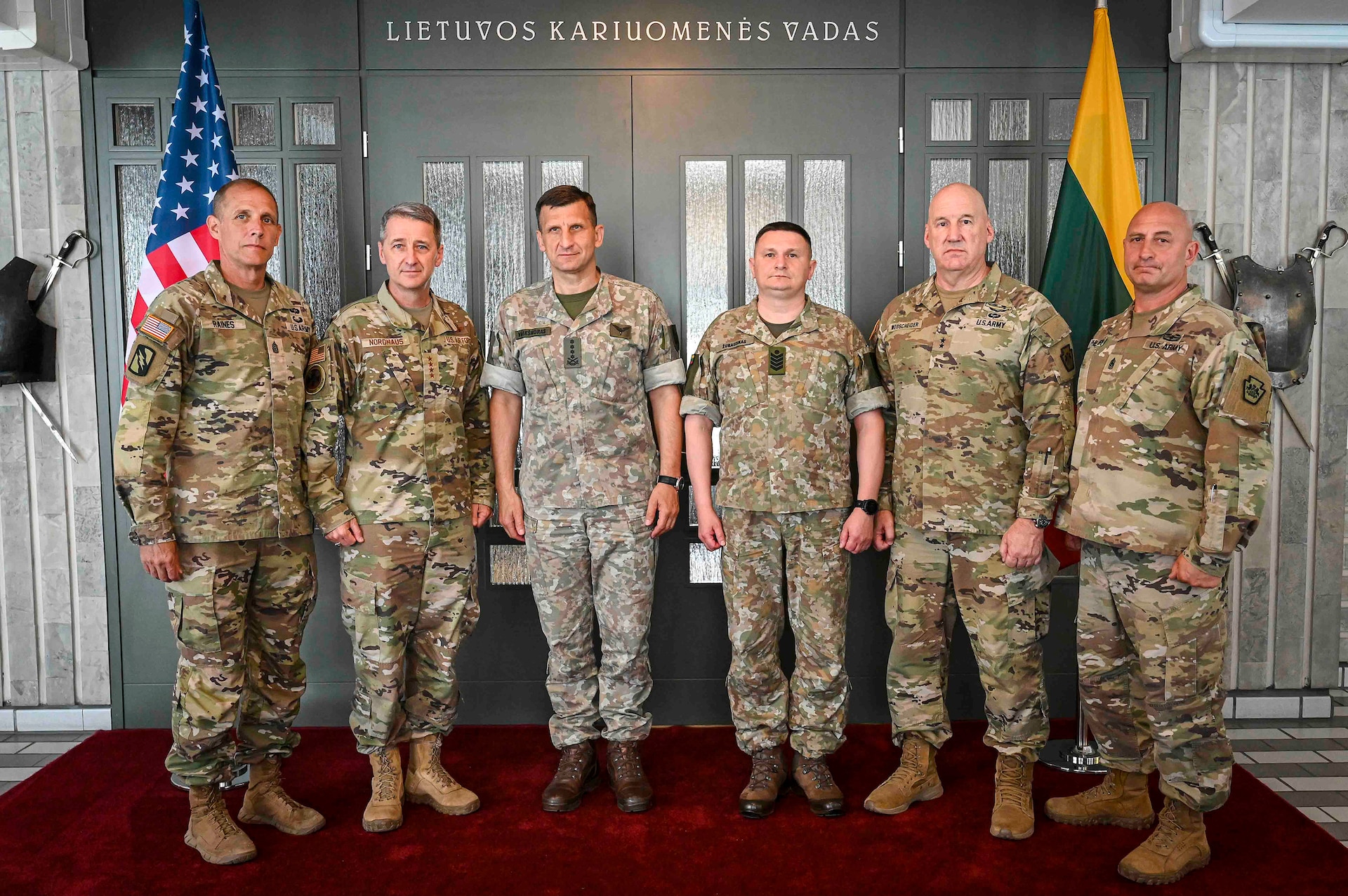 Air Force Gen. Steve Nordhaus, chief, National Guard Bureau, meets with Gen. Raimundas Vaikšnoras, chief of defense of the Republic of Lithuania, Vilnius, Lithuania, June 4, 2026.