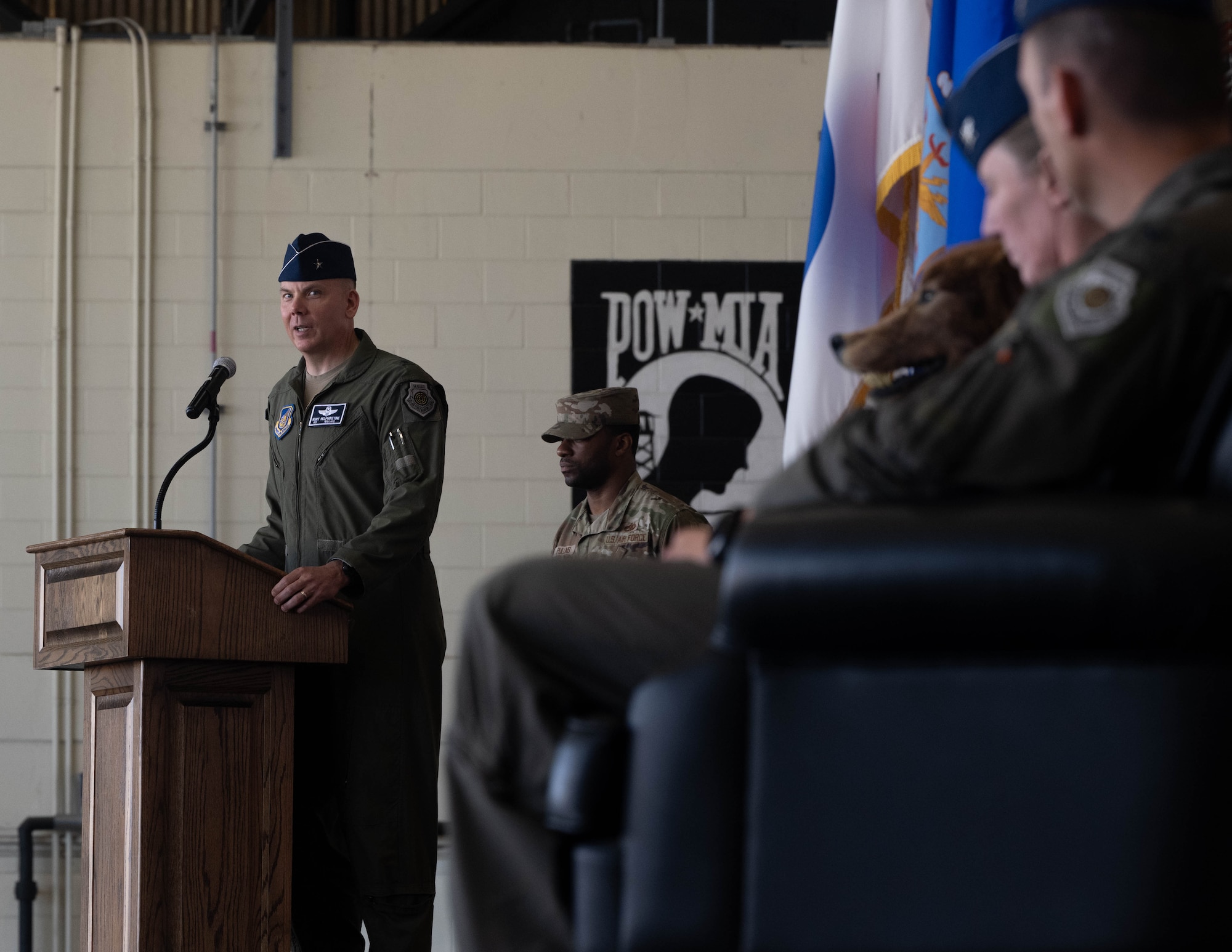 Commander gives remarks.