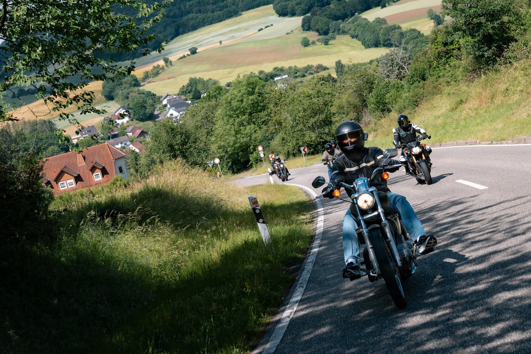Members of the Kaiserslautern Military Community, participate in a mentorship motorcycle safety ride near Ramstein Air Base, Germany, June 5, 2026.