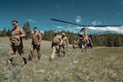 Armenian, Kyrgyz Republic, and Mongolian partners as well as Utah National Guard Sgt. Patrick Hansen, 300th Military Intelligence Brigade, disembark from a U.S. National Guard Boeing CH-47 Chinook as part of CH-47 familiarization during Exercise Regional Cooperation 26 at Fort Harrison, Montana, June 10, 2026. Regional Cooperation 26 is an annual, multi-national U.S. Central Command sponsored command-post, field training exercise and cyber defense training conducted by U.S. National Guard units in partnership with Central and South Asia nations. (Oklahoma National Guard photo by Sgt. Anthony Ackah-Mensah)