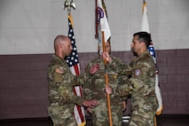 Capt. Derek Grant assumed command of Greenville Company during a traditional military assumption of command ceremony June 2