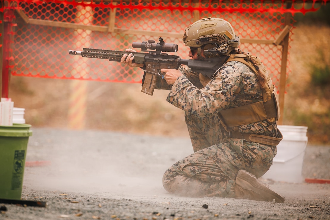 U.S. Marine Corps Sgt. Naomi Keopke, a competitor with the USMC Shooting Team, competes in the “Action Rifle” match of the 65th annual Interservice Rifle Competition at Weapons Training Battalion on Marine Corps Base Quantico, June 8, 2026. The ISRC consists of multiple disciplines of rifle competition including a High-Power 1,000 Aggregate match, a High-Power Long-Range match, a Quantified Performance, Gas Gun match and a Practical Competition Shooting League Action Carbine match. (U.S. Marine Corps photo by Cpl. Braydon Rogers)