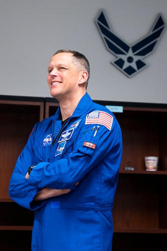 U.S. Air Force Lt. Col. Bob Hines, a NASA astronaut, tours Air Force Reserve Officer Training Corps Detachment 157 at Embry-Riddle Aeronautical University at Daytona Beach, Florida, Feb. 18, 2023. Hines visited Embry-Riddle to share the story of his career and recent space expedition to AFROTC cadets and students, while also touring the campus and learning the capabilities the university offers. Hines was selected by NASA to join the 2017 Astronaut Candidate Class where he served as a mission specialist on NASA’s SpaceX Crew-4 mission to the International Space Station for 170 days, which concluded in October of 2022. (U.S. Air Force photo by Staff Sgt. Jacob B. Derry)