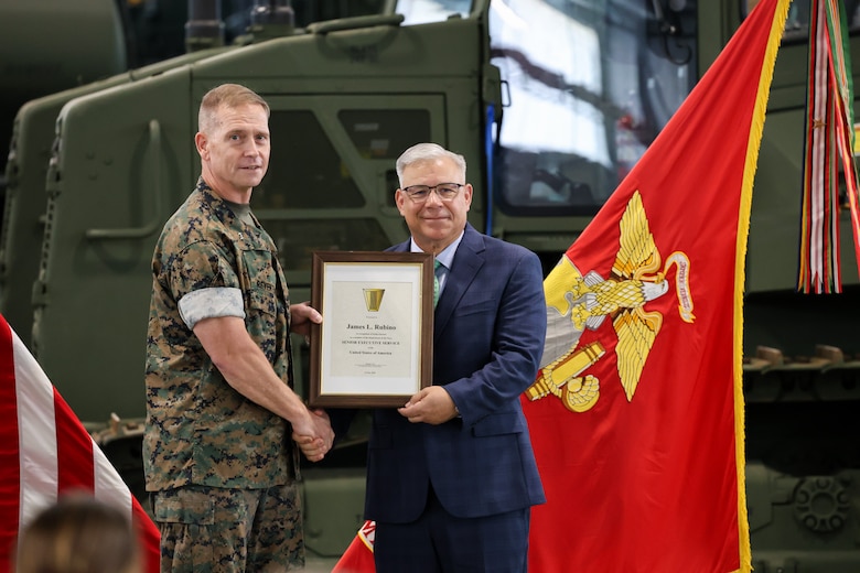 Marine Corps Logistics Command welcomed James L. “Jim” Rubino to the Senior Executive Service during an appointment ceremony June 12 at Marine Corps Logistics Base Albany, Georgia. Rubino will serve as the command’s new executive deputy.