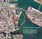 A chart of the temporary security zone that will be enforced by the Coast Guard and its maritime law enforcement partners throughout the FIFA Fan Festival in Miami, Florida, from June 13 to July 6.