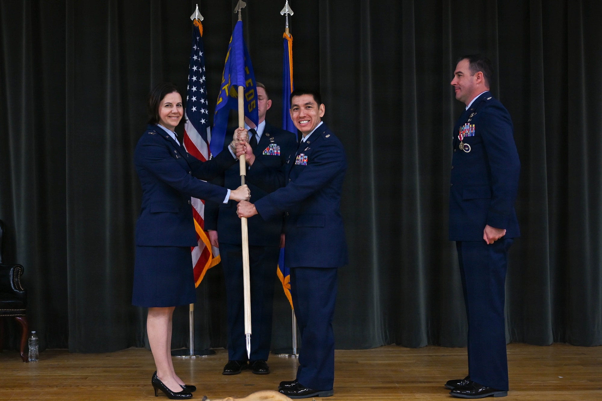 Airmen conduct a ceremony