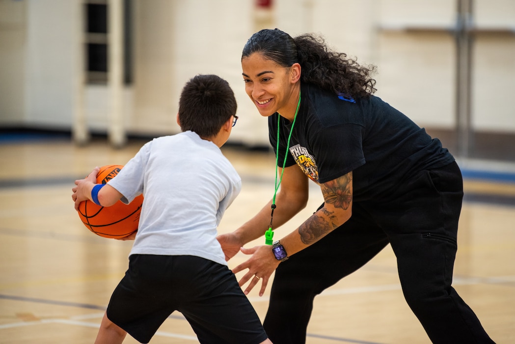 Airman coaches youth basketball